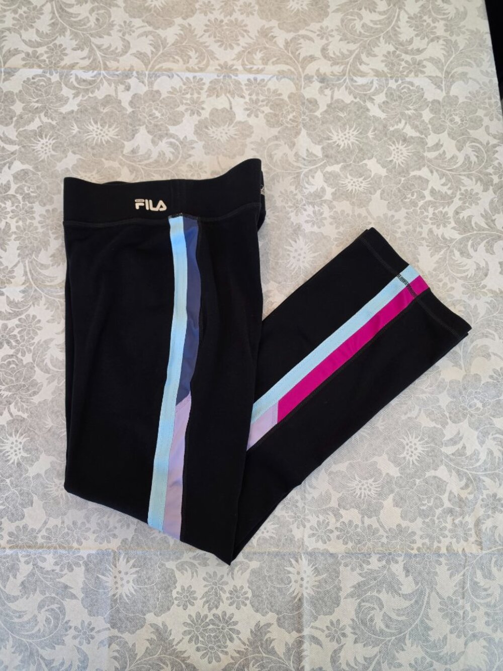 Fila Sport Live In Motion Women's Joggers Size Medium Black w/ side stripes